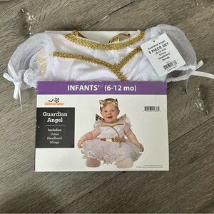 NWT 3 Piece Baby 6-12 M Guardian Angel Halloween Costume Dress Wings Headband